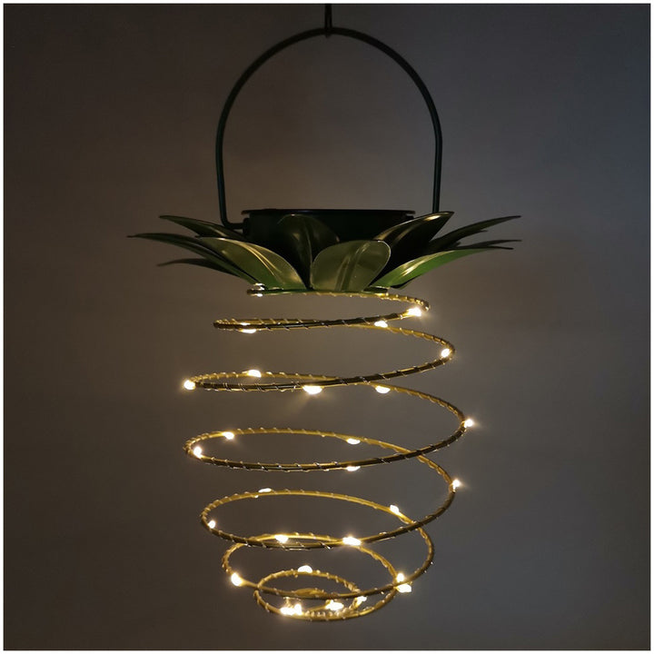 Spiral Pendant LED Hengende Plante Lampe Med Falsk Tropisk Blad Topp Skanto