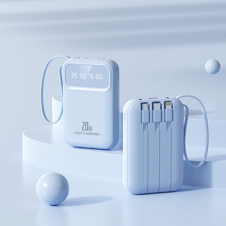 Kompakt powerbank med integrerte hurtigladeporter Skanto