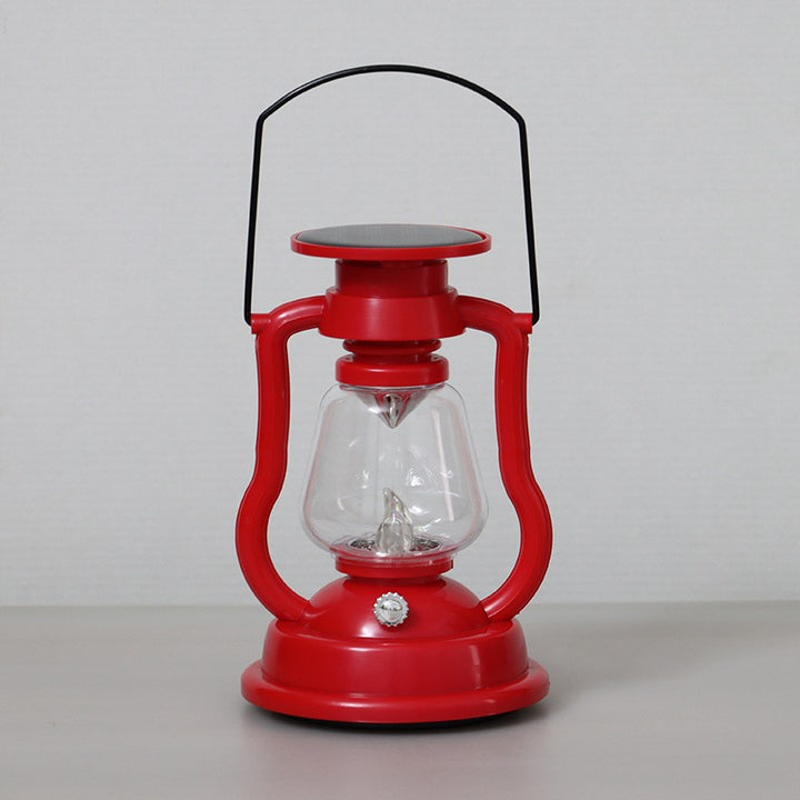 Antikke LED orkanlampe med flammende lys-effekt, glassklode og hengende håndtak, bærbar dekorativ lampe Skanto