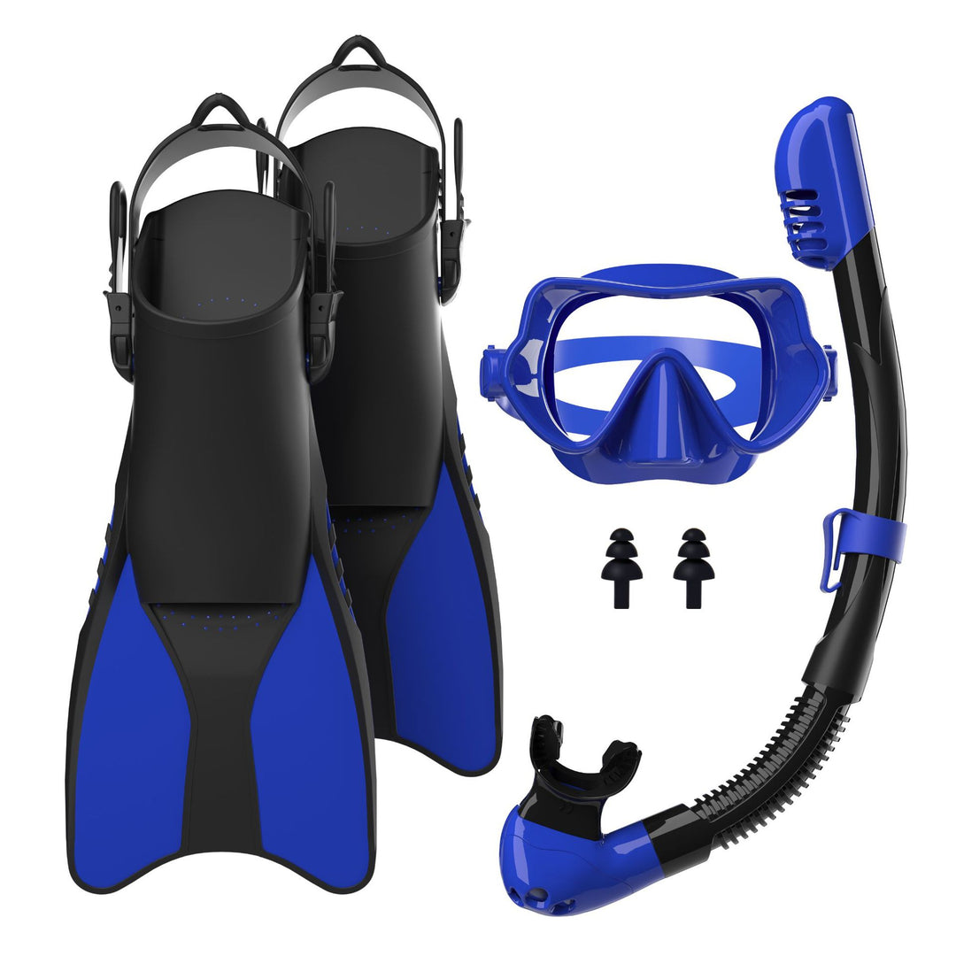 Snorkelsett med høykvalitets svømmerfinner og ergonomisk dykkemaske Skanto