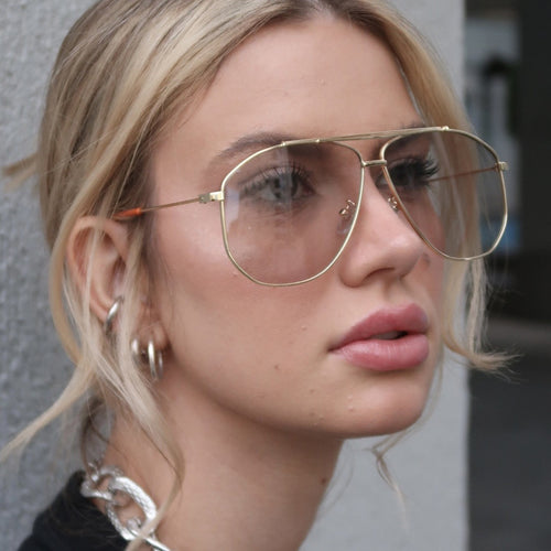 Dame Oversize solbriller med moderne design og høygradert UV-beskyttelse Skanto