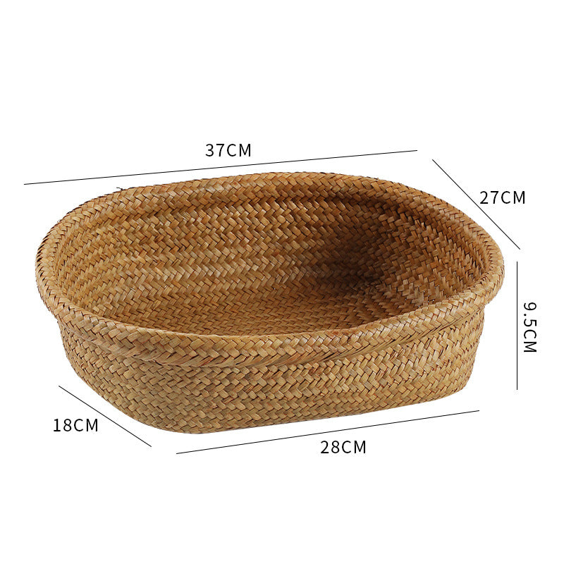 Unisex Oval Oppbevaringskurv laget av flettet naturmateriale Skanto