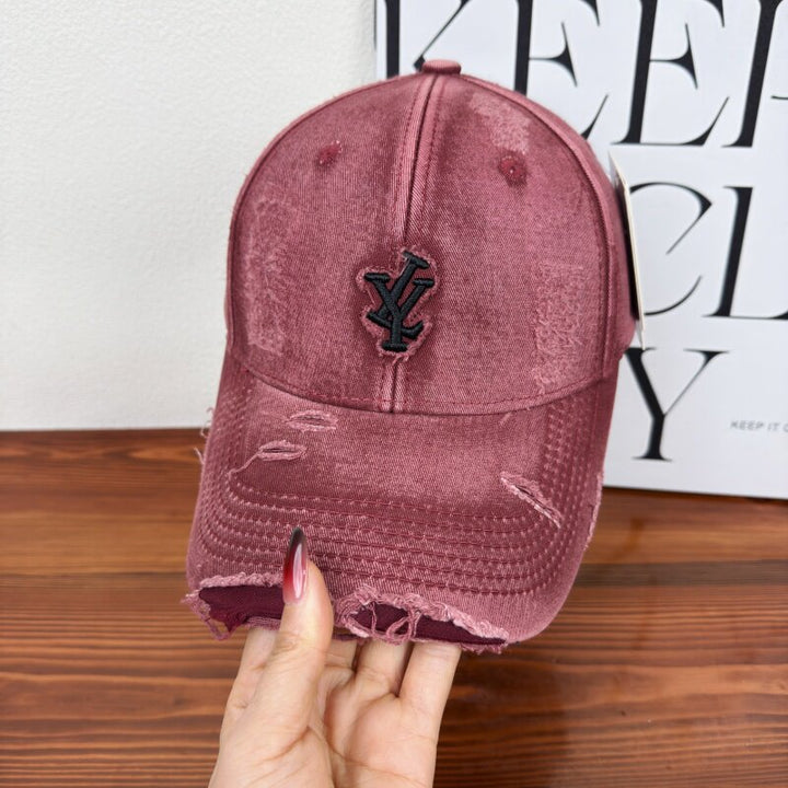 Herres Slitt Denim Justerbar Baseball Cap Skanto