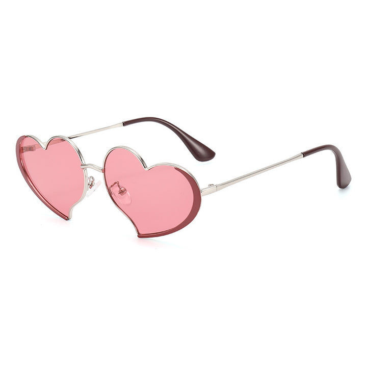 Dame hjerteformet solbrille med glamorøs ramme Skanto