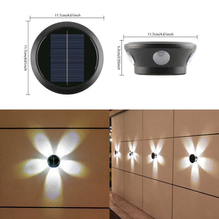 Utendørs solvegglys multi-stråle LED dekorativt aksent Skanto