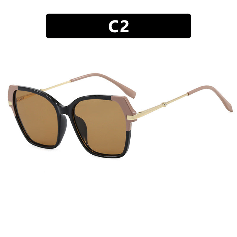 Dame kvadratisk solbrille med elegant metallramme og beskyttende UV-filter Skanto