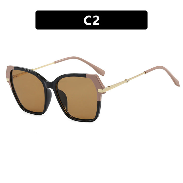 Dame kvadratisk solbrille med elegant metallramme og beskyttende UV-filter Skanto