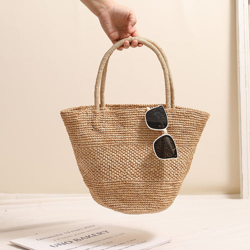 Håndlagd basttote bag med robuste håndtak Skanto