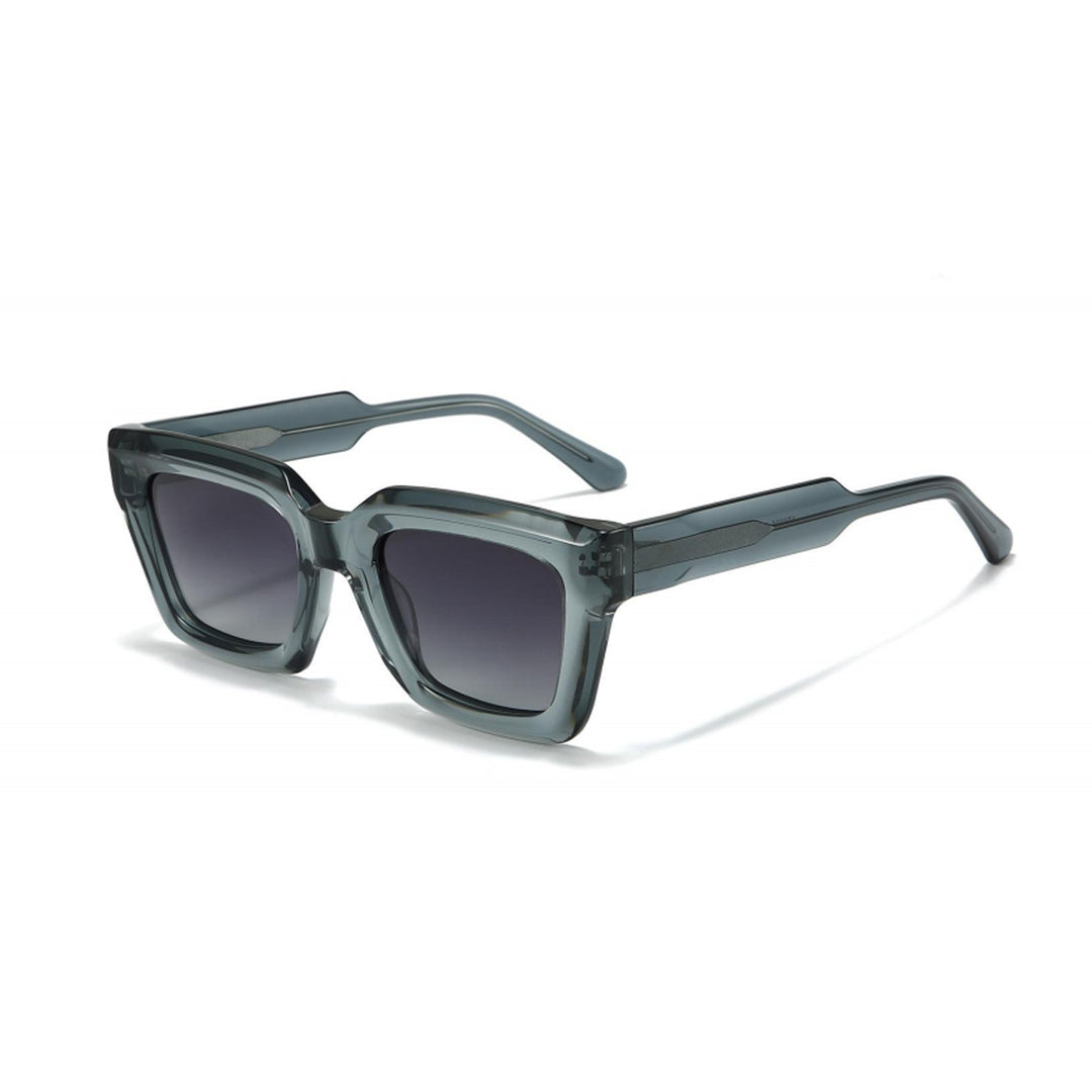 Dame firkantet solbrille med moderne plastikkinnestel og myke linser Skanto
