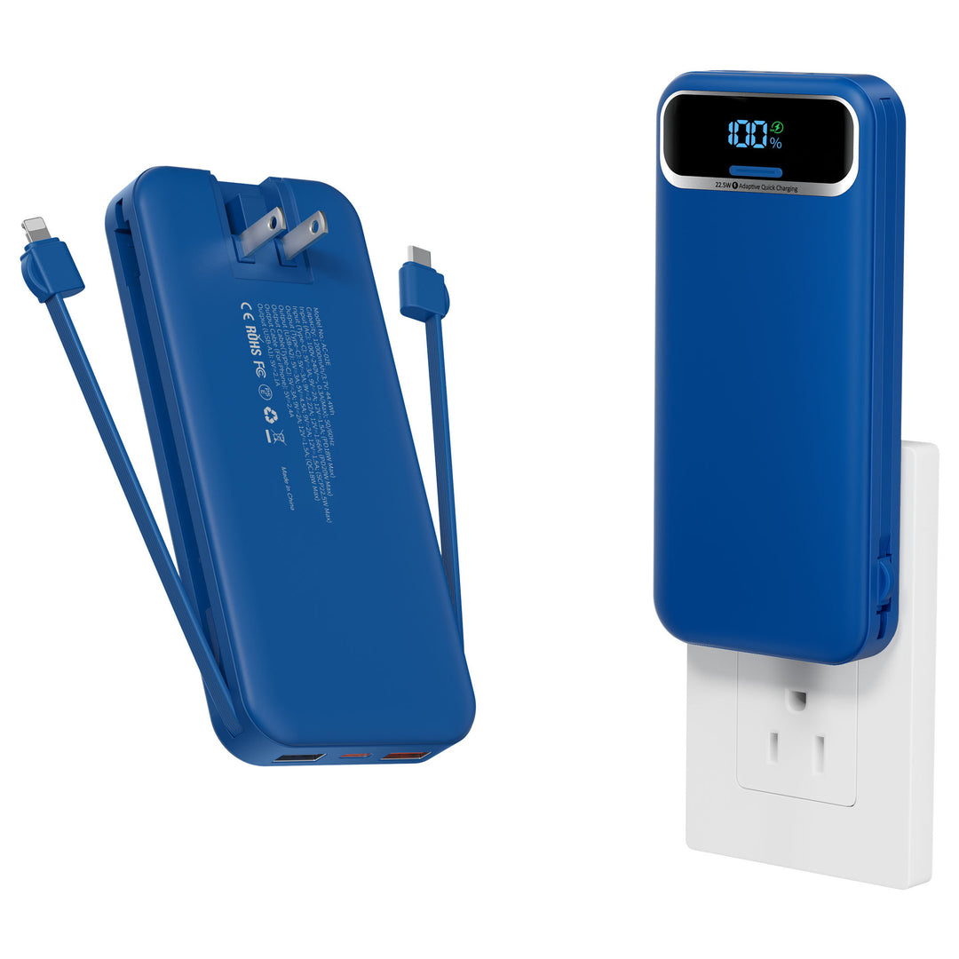 Powerbank med innebygd batterilader og LCD-skjerm Skanto