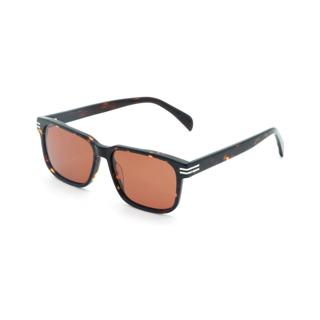 Dame moteriktig solbrille med transparent ramme og grønne glass Skanto