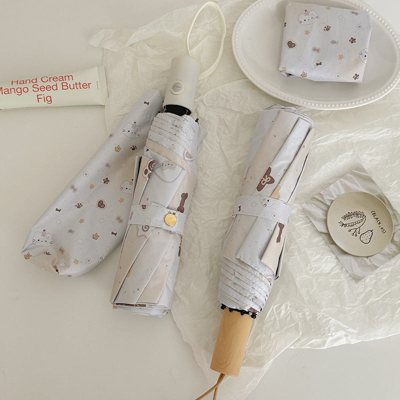 Dame Sammenleggbar paraply med sjarmerende dyrel design Skanto