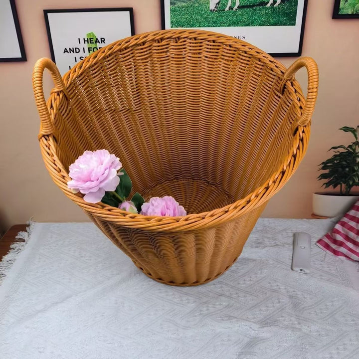 Unisex Robuster Oppbevaringskurv laget av flettet Rattan Skanto