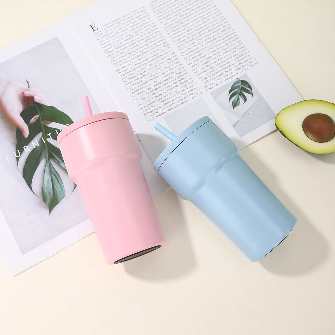Unisex Isolert Drikkebecher med Støvbeskyttelseslokk og Strå Skanto