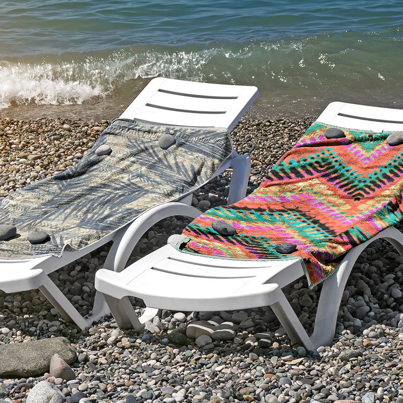 Strandhåndkle i hudvennlig mikrofiber med kreativ mønstermiks Skanto