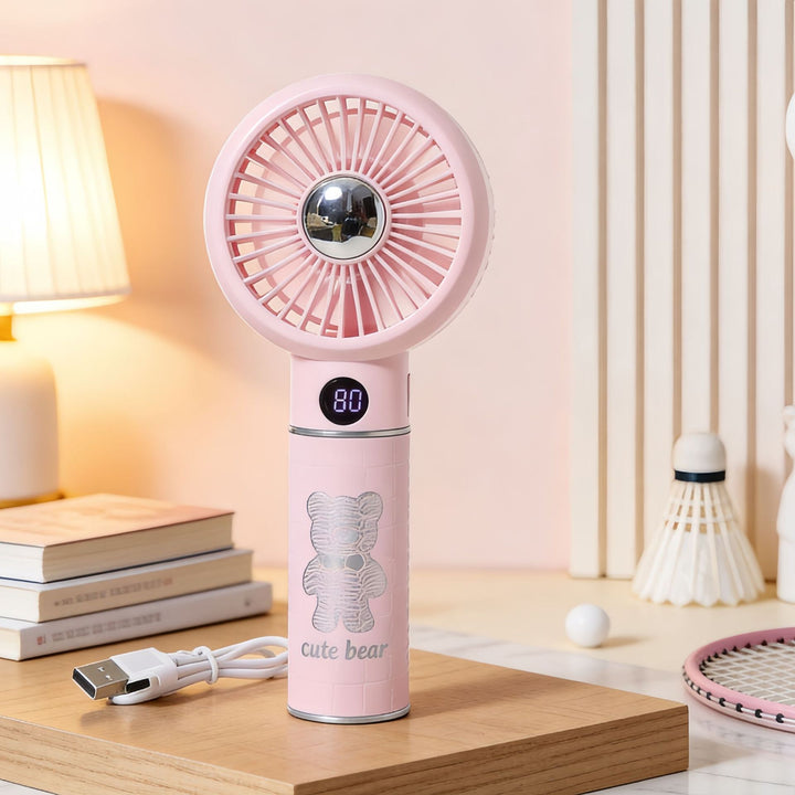 Portable Handheld Fan with Digital Temperature Display and Comfortable Design Skanto