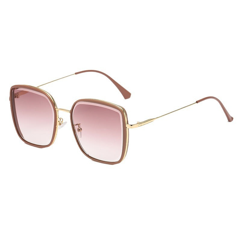 Dame oversized solbriller med elegant metallramme og polariserte linser Skanto