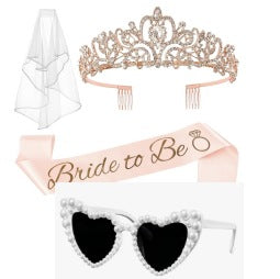 Dame Bryllup Tiara og Slør Sett Skanto