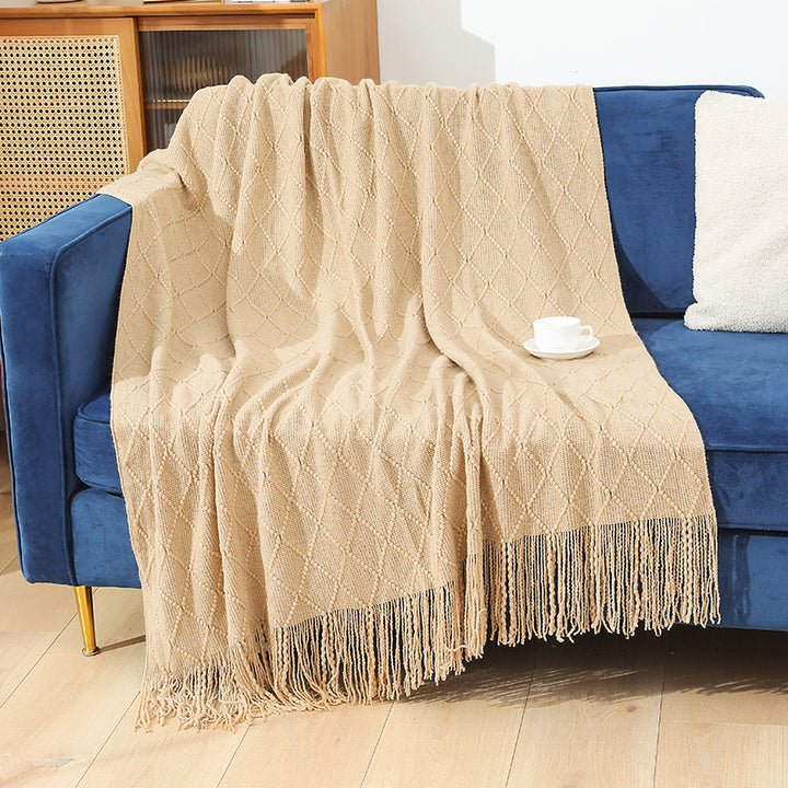 Damer cozy strikket teppe Skanto