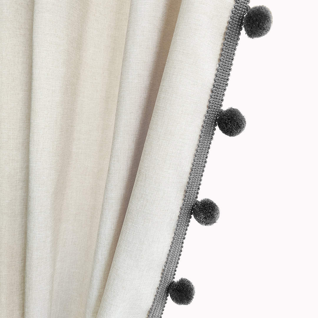 Teksturerte Pom Pom Trim Dusjforheng Skanto