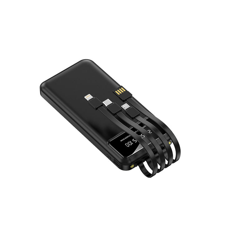 Multifunksjons Powerbank med innebygd ladekabel og digital skjerm Skanto