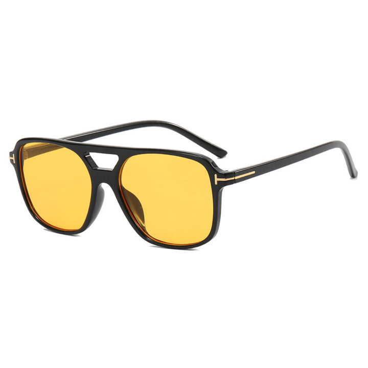 Damer trendy kvadratisk solbrille med detaljert ramme Skanto