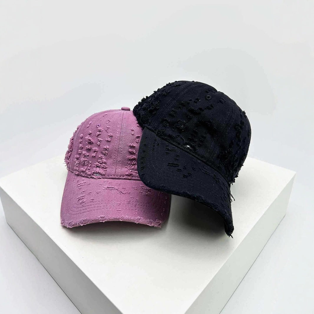 Dame's Distressed Teksturert Baseball Cap Skanto