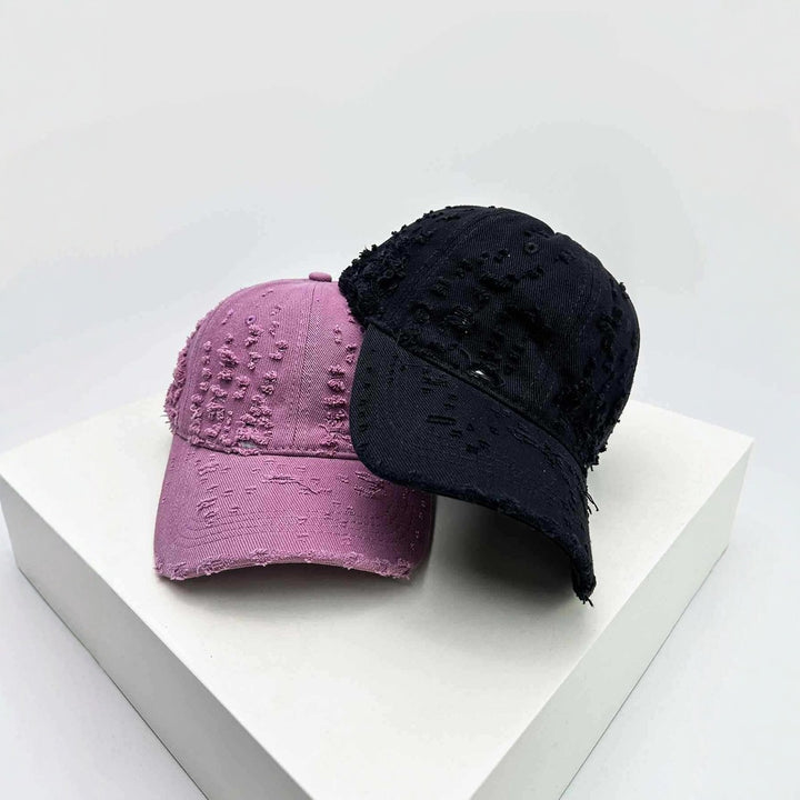 Dame's Distressed Teksturert Baseball Cap Skanto