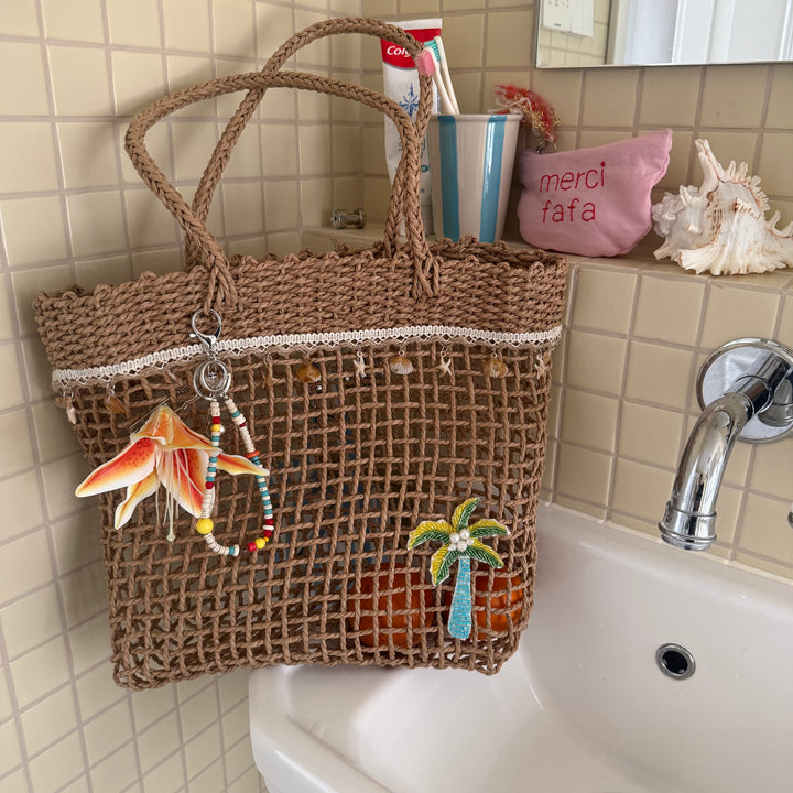 Bast-Strandbag med Elegant Strukturdesign Skanto