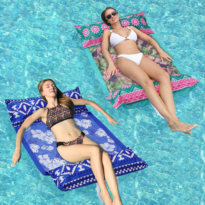 Dame Inflatable Relaxation Lounge med Fargerik Plante Mønster Skanto