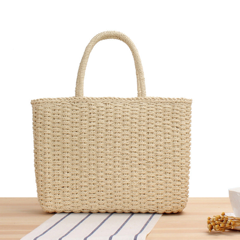 Woven Basket Bag with Handmade Braid Skanto