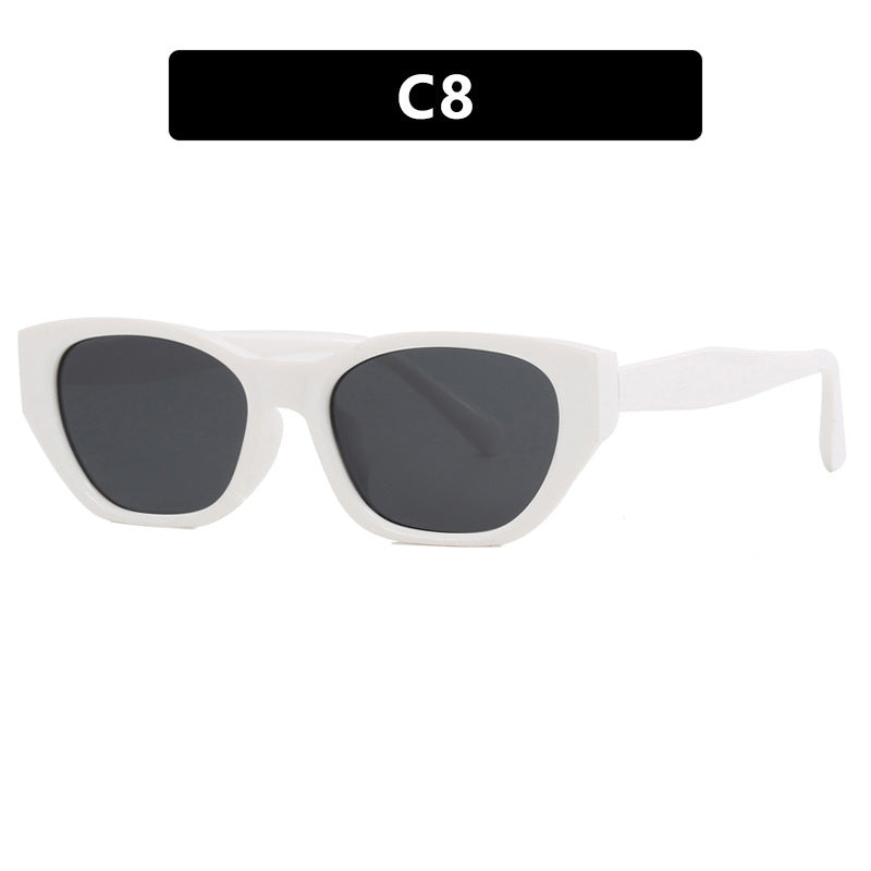 Dame Cat-Eye solbriller med transparent, geometrisk ramme Skanto