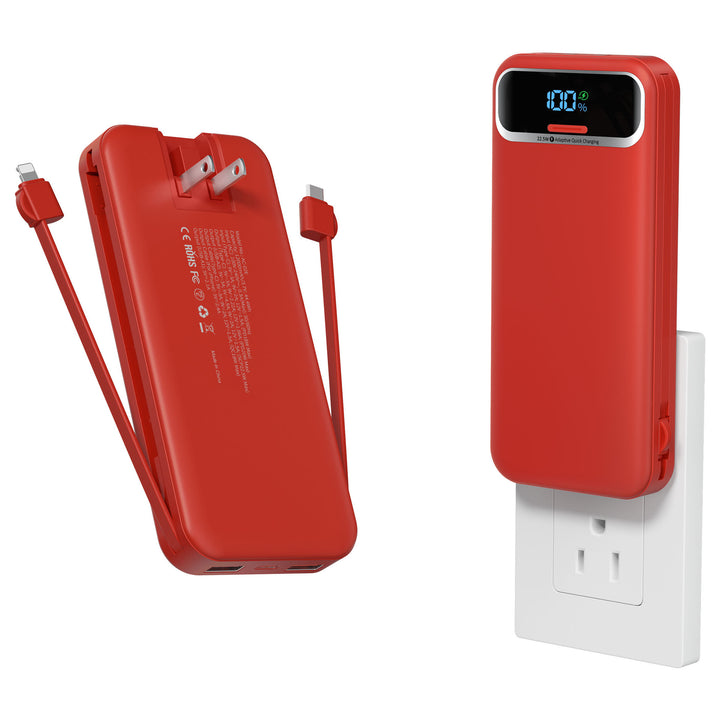Powerbank med innebygd batterilader og LCD-skjerm Skanto