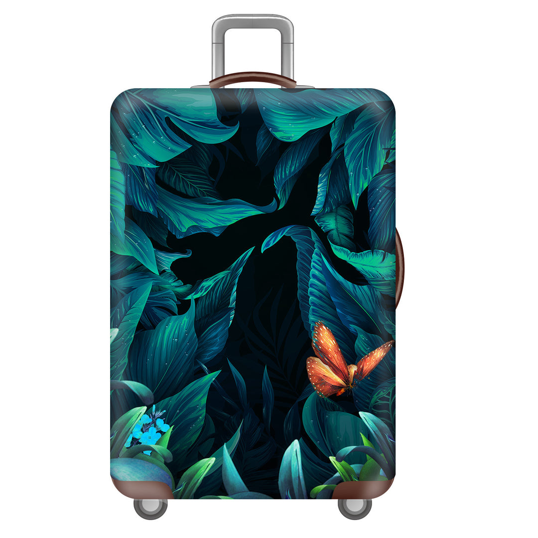 Unisex nan elastisk koffertrekk med tropisk bladmønster, dehningsbeskyttelse for hard skall og softcase Skanto