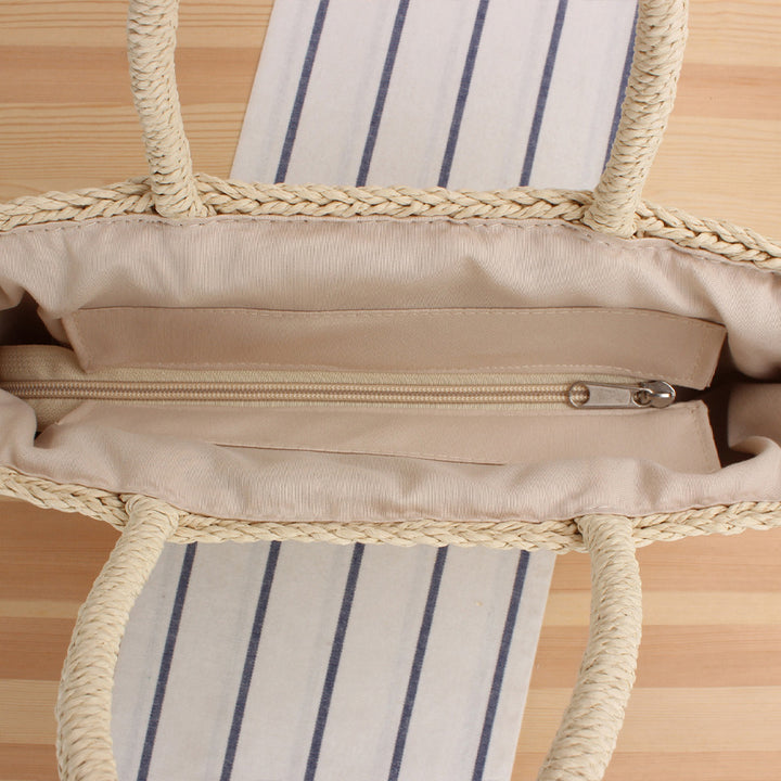 Woven Basket Bag with Handmade Braid Skanto