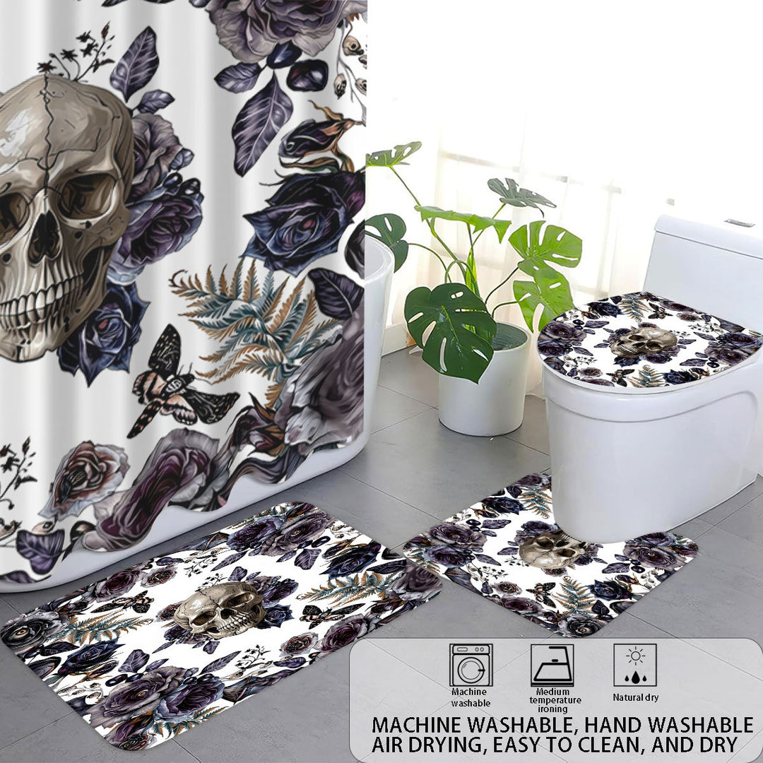Kunstnerisk Skull Baderomsdekor Sett Skanto
