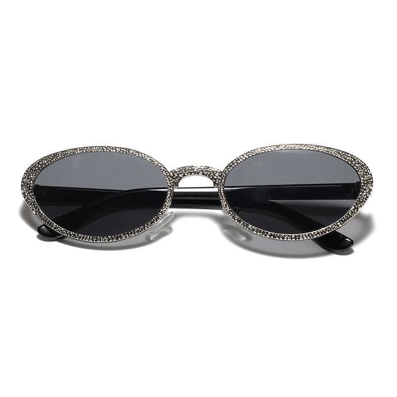 Dame Glamourøs solbrille med glitrende rammedekorasjon Skanto