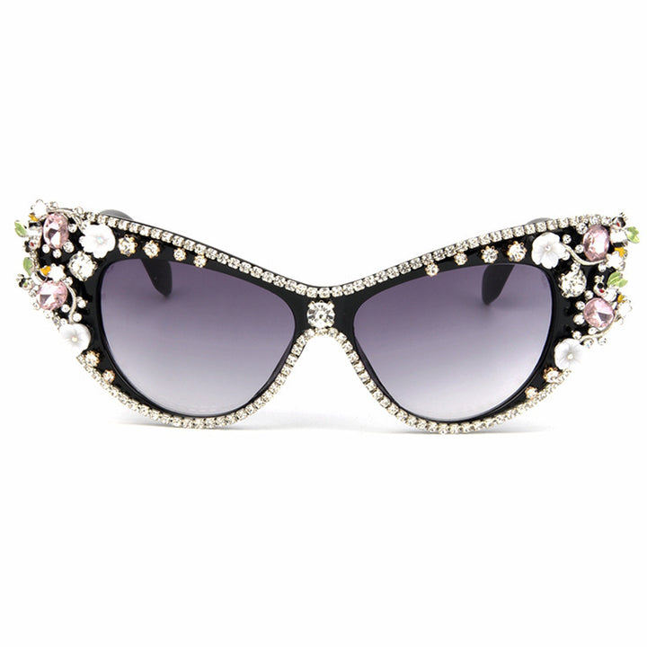 Dame Design-solbrille med glitrende krystallbesettelse Skanto