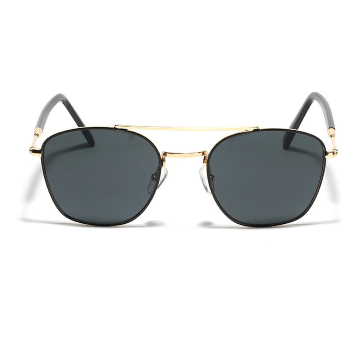 Dame modische kvadratisk solbrille med luksuriøs metallramme Skanto