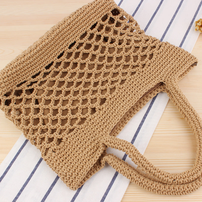 Net bag made of hand-knotted natural materials Skanto