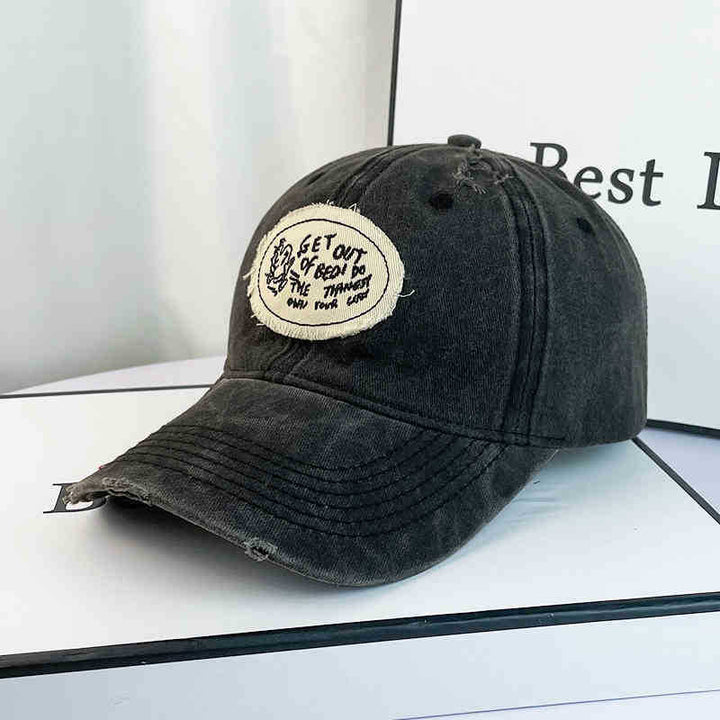 Kvinne Casual Distressed Bomull Baseball Caps Skanto