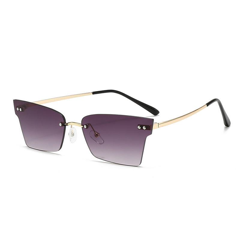 Dame trendy geometrisk solbrille med ultralett ramme Skanto