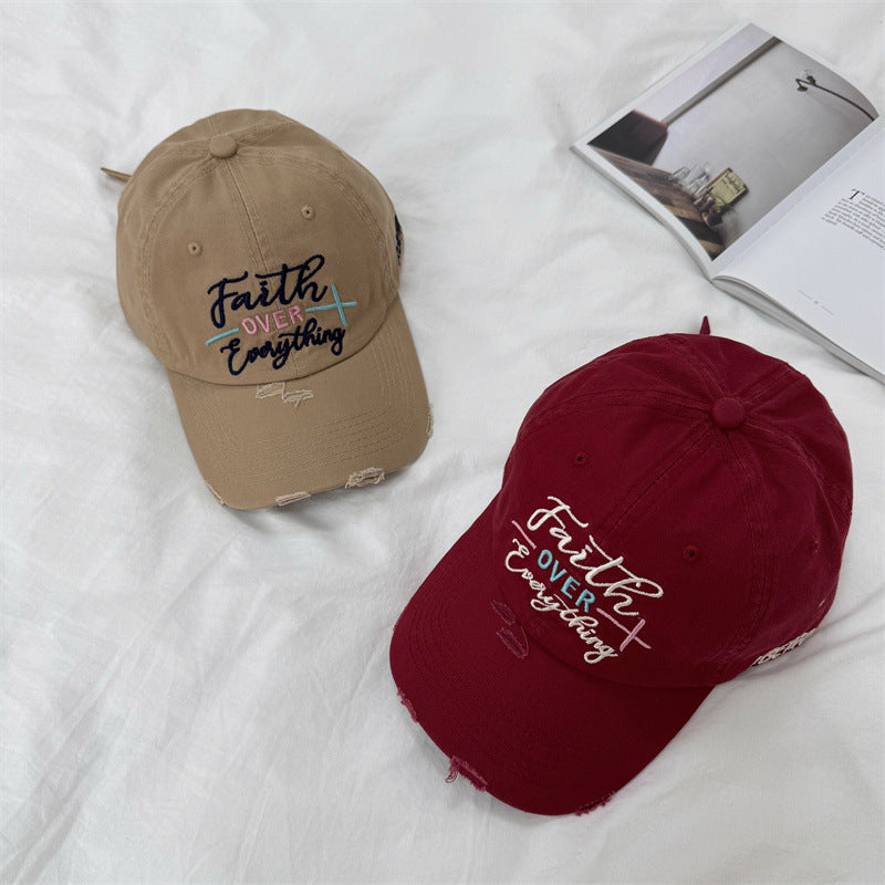 Kvinne's Slitt Brodert Baseball Caps Skanto