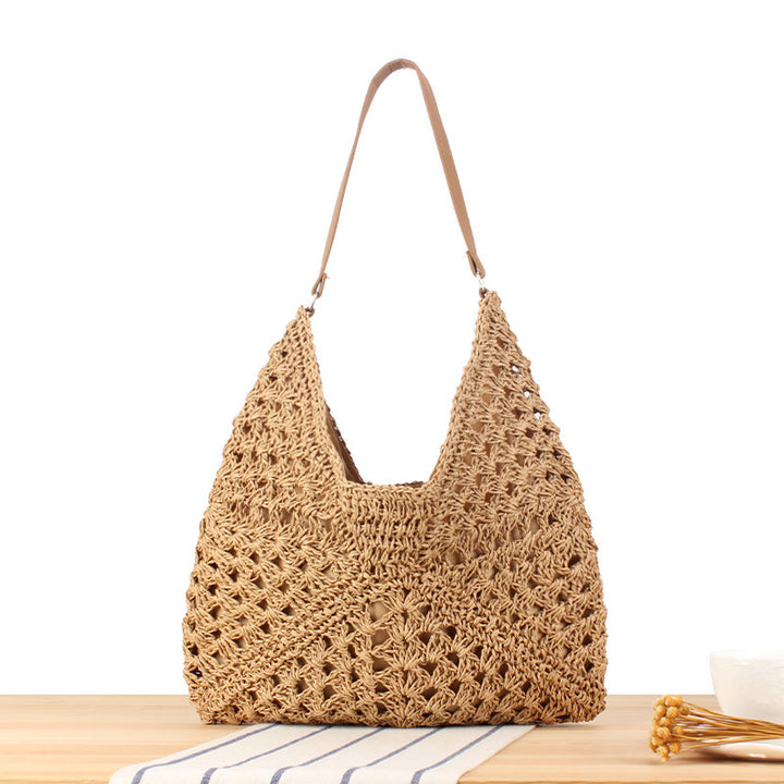 Shoulder Bag with Hand-Knotted Pattern and Leather Details Skanto