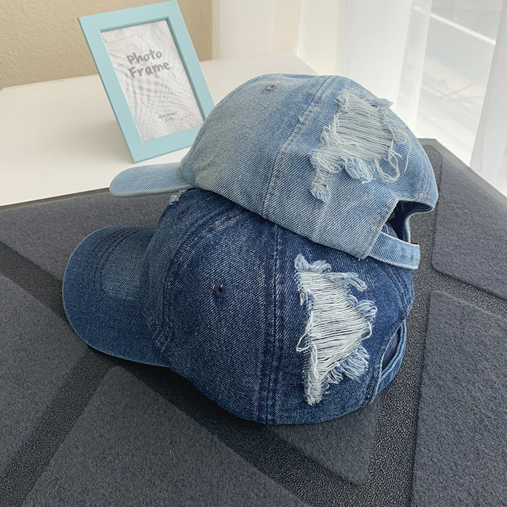 Kvinners slitt denim baseball caps Skanto 1784084168