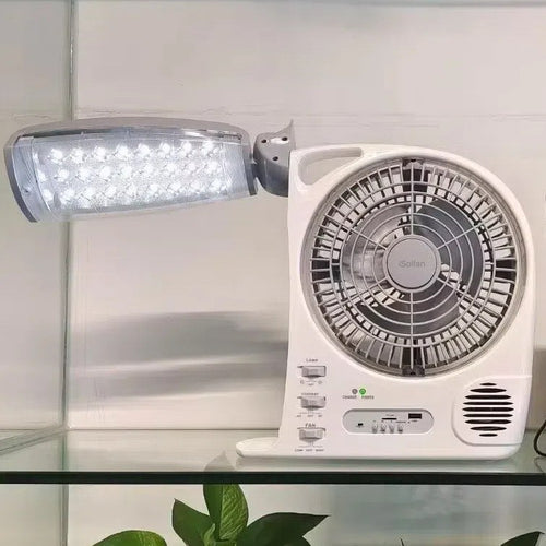 Dame Eks portable vifte med LED-lampe og USB-tilkobling Skanto