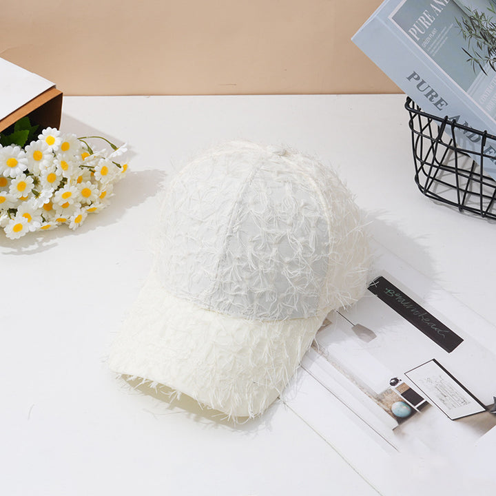 Kvinnebrodert teksturert baseballcap Skanto