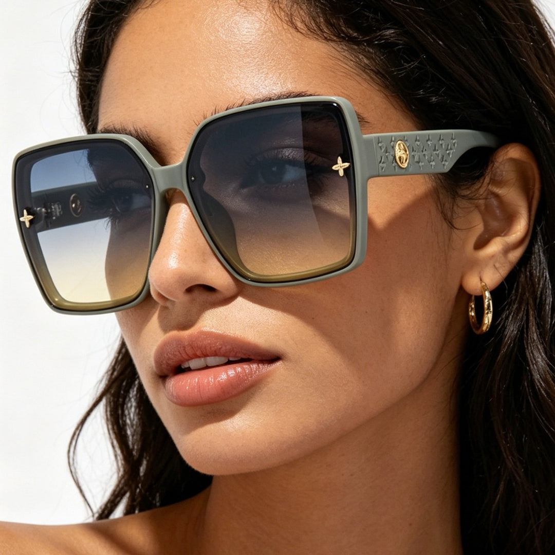 Dame oversized kvadratisk solbrille med elegant design Skanto