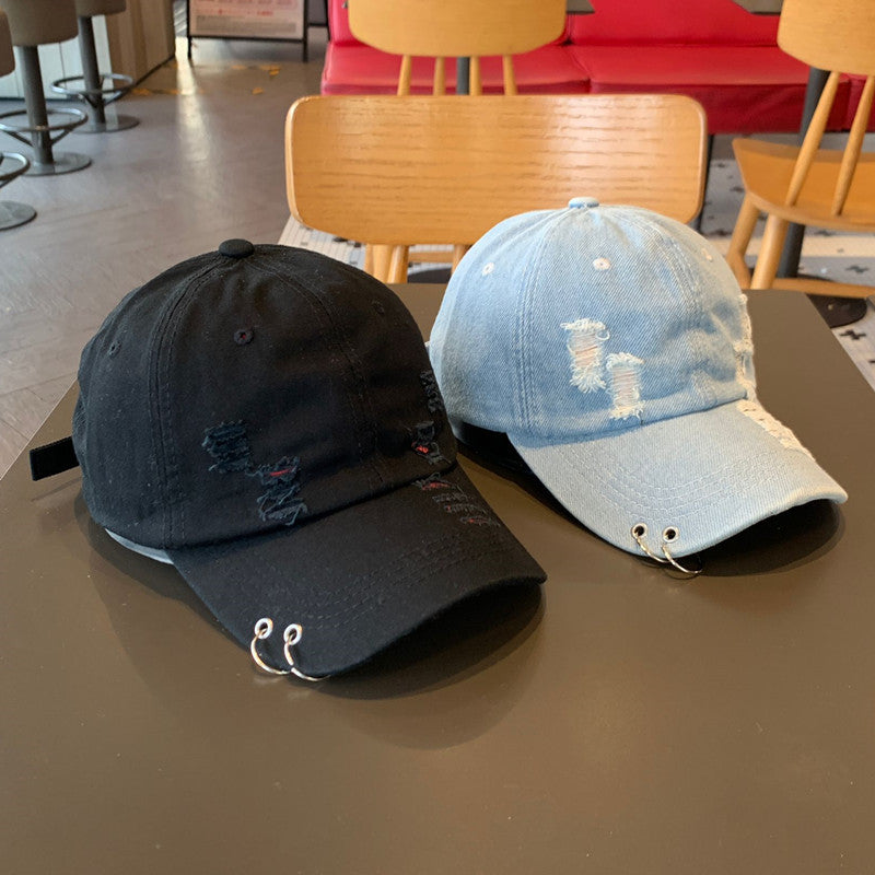Unisex Slittet Bomull Justerbar Baseball Cap Skanto