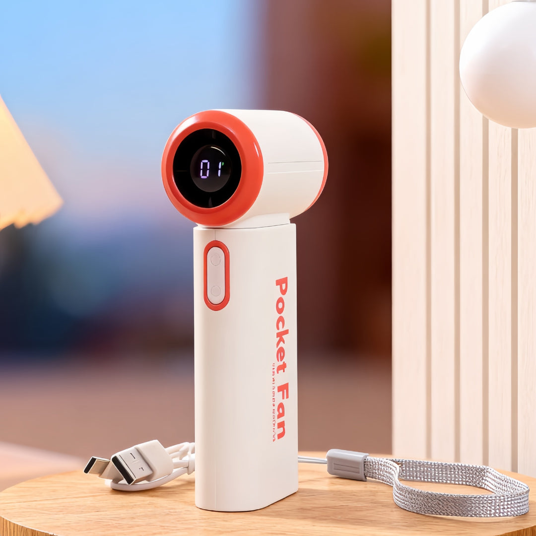 Dame Bærbar Mini-vifte med LCD-skjerm Skanto